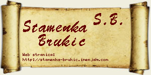 Stamenka Brukić vizit kartica